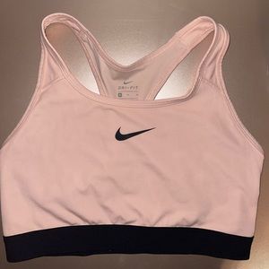 Pink Nike Racerback Sports Bra with Black Check and Black Band